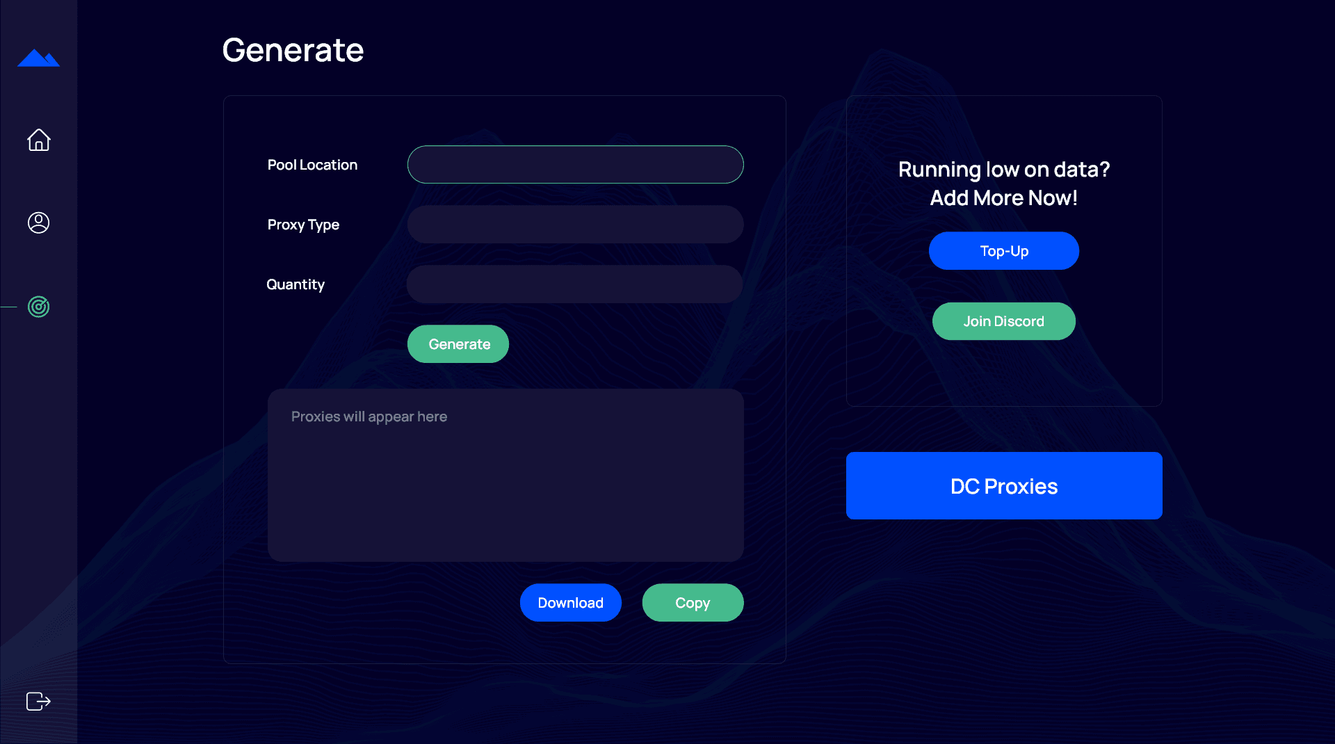 Proxy Dashboard - Resi Generate