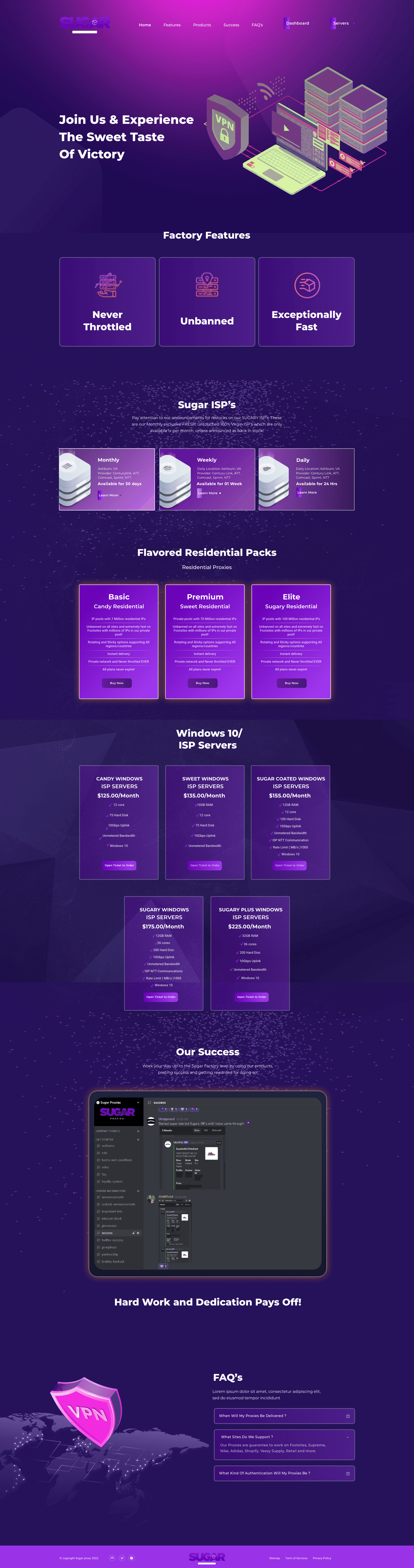 Sugar Proxies - Landing Page