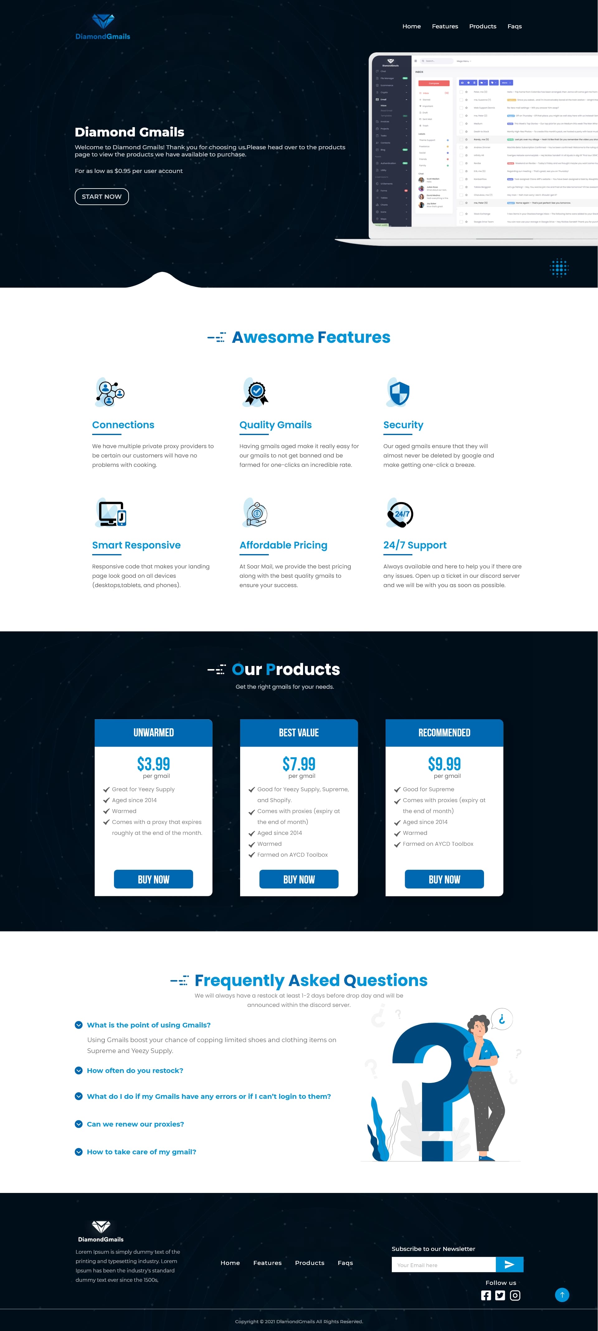 Diamond Gmails - Product Page